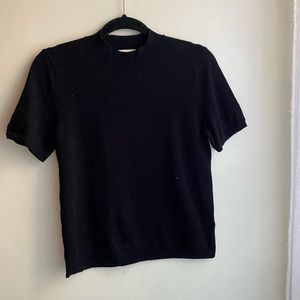 H&M Black Shortsleeved Mock-neck Sweater